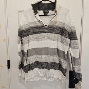 Striped Zip Neck Sweater